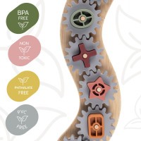 ZOPA Silikonová bambusová skládačka ozubená kolečka