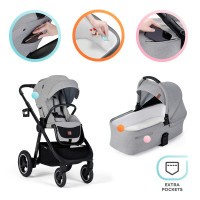 KINDERKRAFT Kočárek Everyday 2v1 Light Grey + KIDDY Evolution Pro Moon Grey