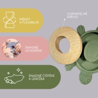 ZOPA Silikonové dřevěné kousátko Turtle