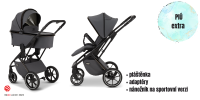 MOON PIÚ EXTRA black chrome Kombinovaný kočárek
