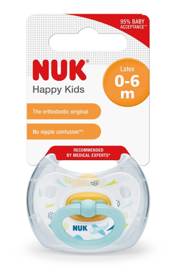 NUK Dudlík  HAPPY KIDS,LA,V1 (0-6m.) BOX