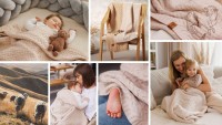 BABYONO Deka z merino vlny 75 x 100 cm dark beige 0m+