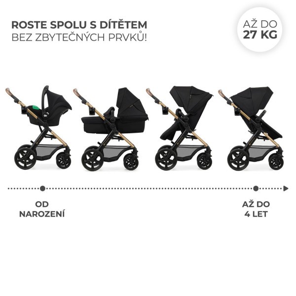 KINDERKRAFT Kočárek kombinovaný Moov 2 3v1, pěnová kola