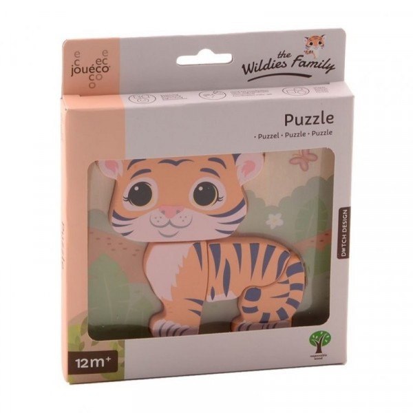 The Wildies Family dřevěné mini puzzle Tiger 12m+