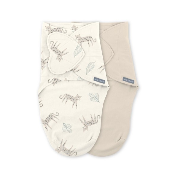 INGENUITY Zavinovačka SwaddleMe™  Ulitka bavlna 2ks 0,5 TOG 0-3m