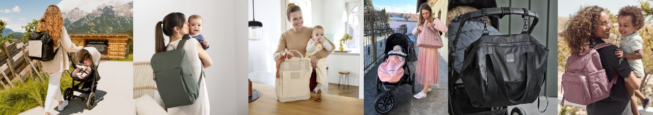 Stylová přebalovací taška s organizérem TFK Diaperbag v černé barvě pro kočárek