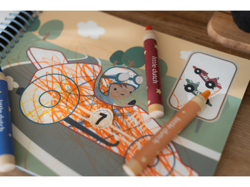 LITTLE DUTCH Omalovánky s pastelkami Doprava Jim