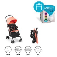 KINDERKRAFT Mini Dot Coral Kočárek sportovní + koš na pleny Angelcare