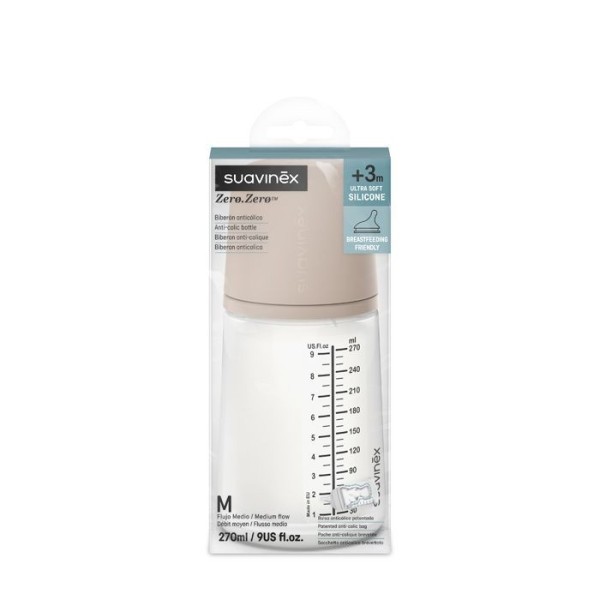 SUAVINEX ZERO ZERO MEDIUM anti-koliková láhev 270 ml M