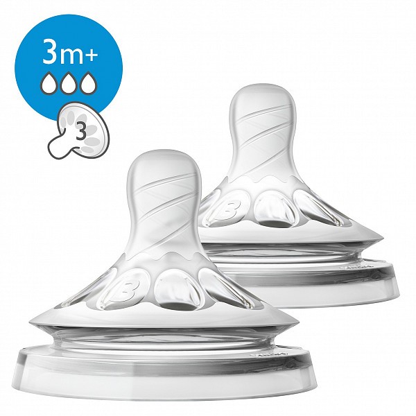 Philips AVENT Dudlík NATURAL 3 střední průtok, 2 ks