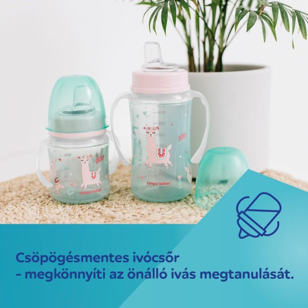 CANPOL BABIES Tréninkový hrneček se svítícími úchyty EXOTIC ANIMALS 240ml