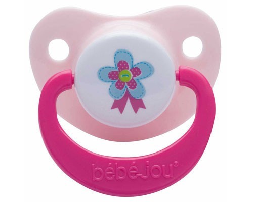 Dudlík-silikon 6+M Bébé-Jou ABC sv. růžový, duopack