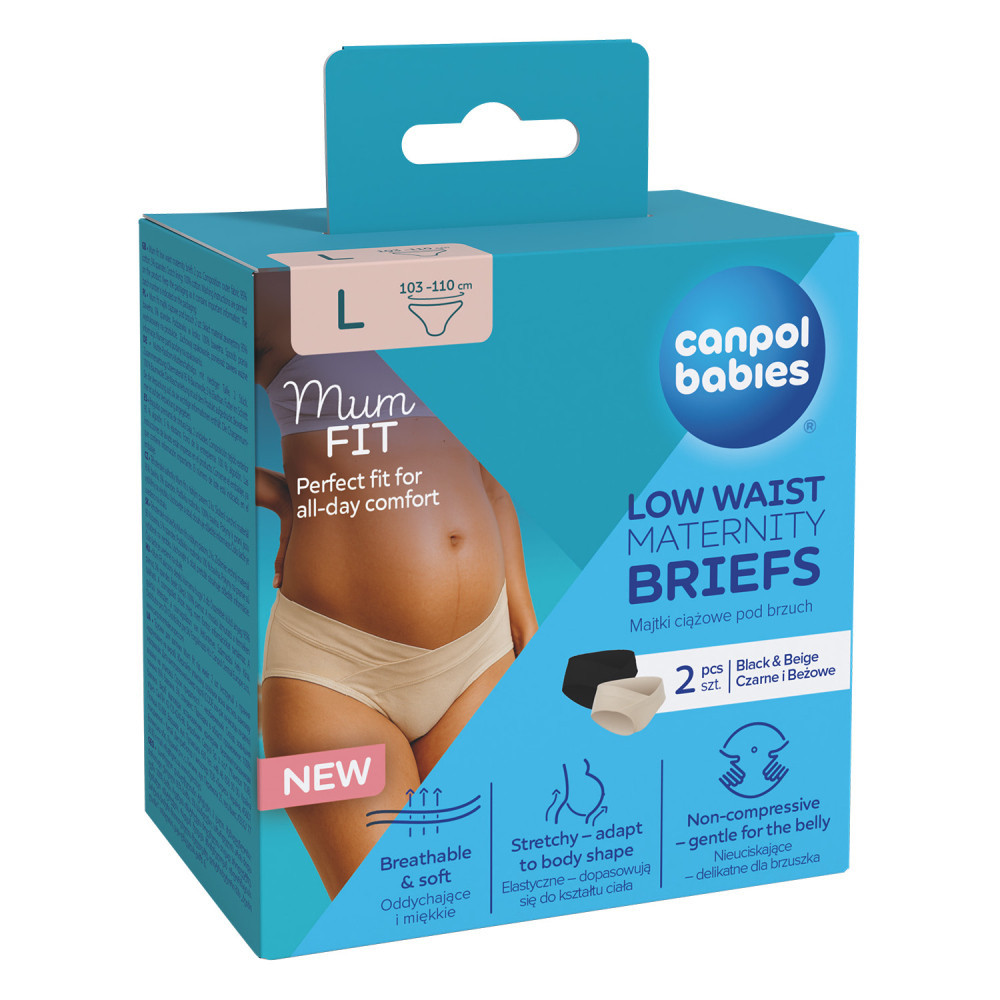 CANPOL BABIES Těhotenské kalhotky s nízkým pasem MumFIT 2ks - L 2ks