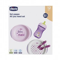 Jídelní set - talíře, příbory, hrnek, 12m+