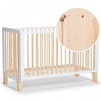 KINDERKRAFT Postýlka dřevěná se zábranou Lunky Grey