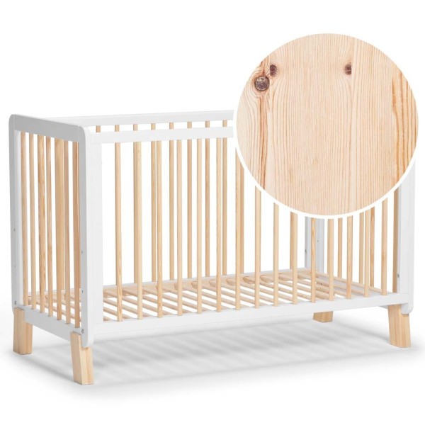 KINDERKRAFT Postýlka dřevěná se zábranou Lunky Grey