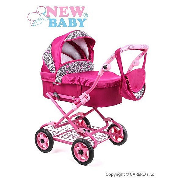 Hluboký kočárek pro panenky New Baby fialový