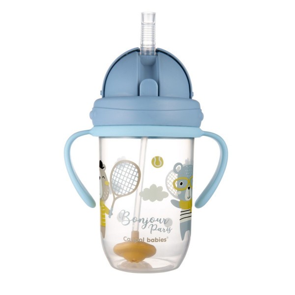 CANPOL BABIES Nevylévací hrneček se slámkou a závažím 270ml BONJOUR PARIS