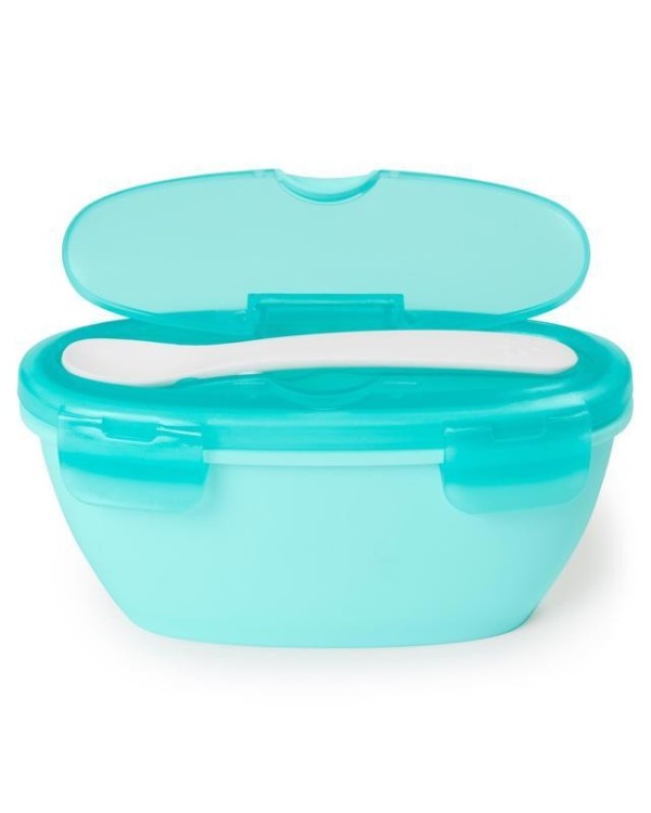 SKIP HOP Miska s lžičkou v ochranném pouzdře Easy Serve 240 ml, 3 m+