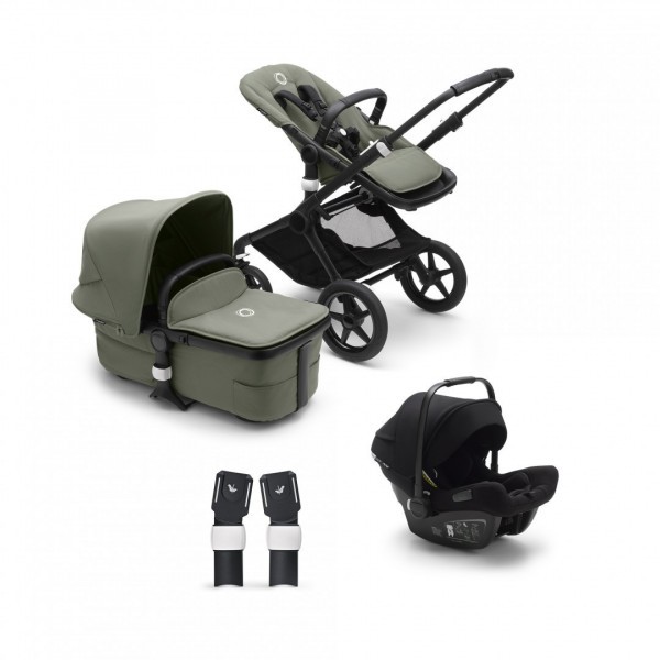 Bugaboo Fox 3 komplet s autosedačkou a adaptéry BLACK/FOREST GREEN