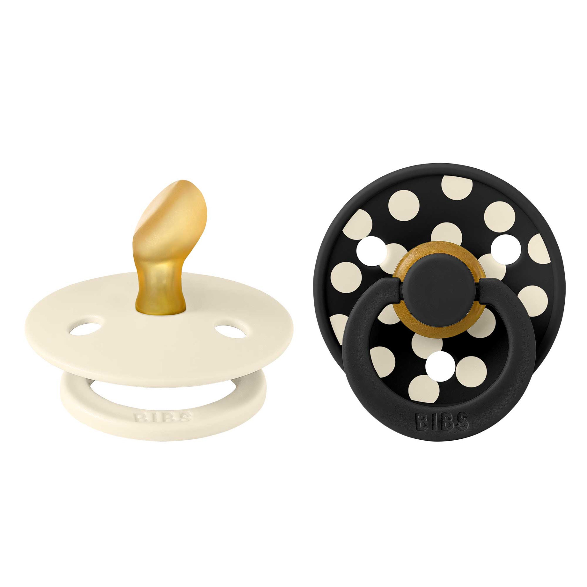 BIBS STUDIO Colour Polka anatomické dudlíky z přírodního kaučuku 2ks - vel. 1