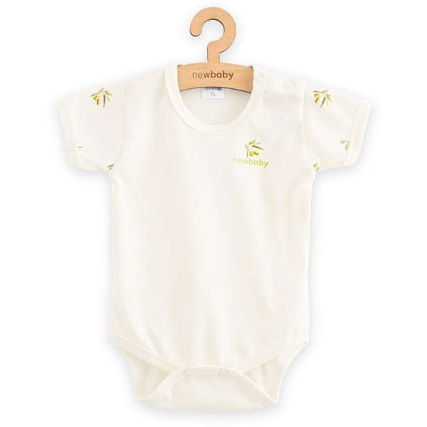 NEW BABY Kojenecké body s krátkým rukávem z organické bavlny Olivy
