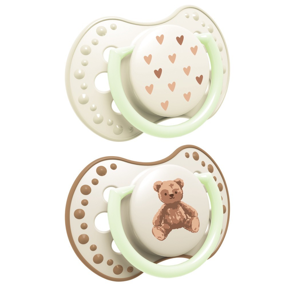 LOVI Dudlík svítící silikonový dynamický TEDDY LOVE  0-6m 2ks