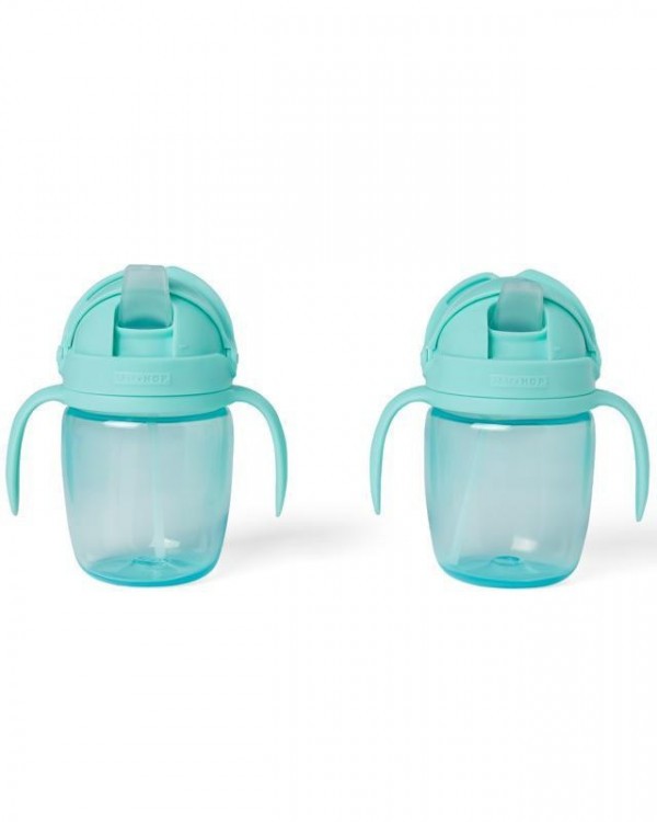 SKIP HOP Hrnek rostoucí Sip-to-Straw Teal 6 m+