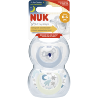 NUK Šidítko Star Den a Noc 0-6 m 2ks/BOX