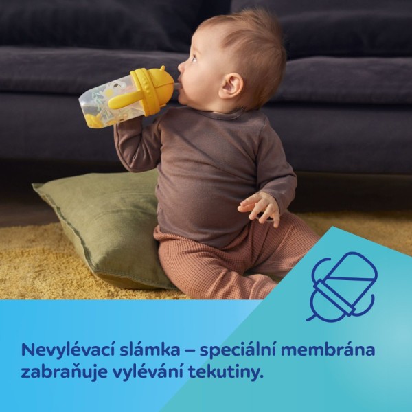 CANPOL BABIES Nevylévací hrneček se slámkou a závažím EXOTIC ANIMALS 270ml