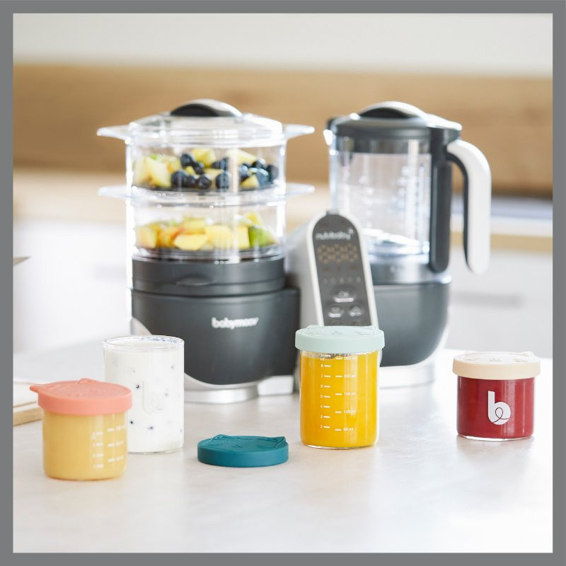 BABYMOOV Skleněné misky s víčky ISY BOWLS 6x 250ml + 3x 120ml