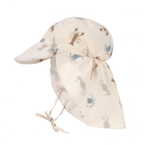 Lässig Splash Sun Protection Flap Hat sea animals milky