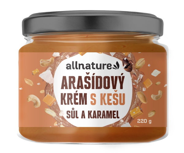 ALLNATURE Arašídový krém s kešu, solí a karamelem