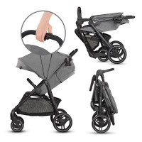 Kočárek sportovní Grande City Black Kinderkraft + Dětské odrážedlo 2WAY Next