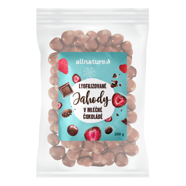 Allnature Mrazem sušené jahody v mléčné čokoládě 100 g