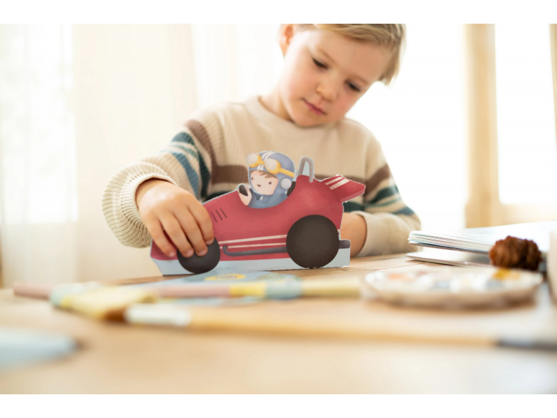 LITTLE DUTCH Kniha s vystřihovacími auty Jim