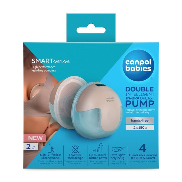 CANPOL BABIES Dvojitá elektrická odsávačka mateřského mléka do podprsenky SmartSense