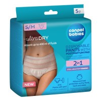 CANPOL BABIES Jednorázové poporodní kalhotky s vložkou 2v1 5ks