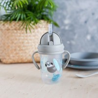 CANPOL BABIES Nevylévací hrneček se slámkou a závažím EXOTIC ANIMALS 270ml