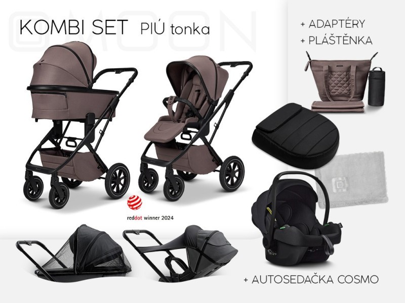 MOON PIÚ Kombi set Kombinovaný kočárek