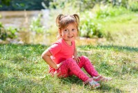 LITTLE ANGEL Legíny tenké TISK Outlast® - jahodová kytičky