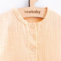 NEW BABY Kojenecký letní mušelínový overal Leny peach