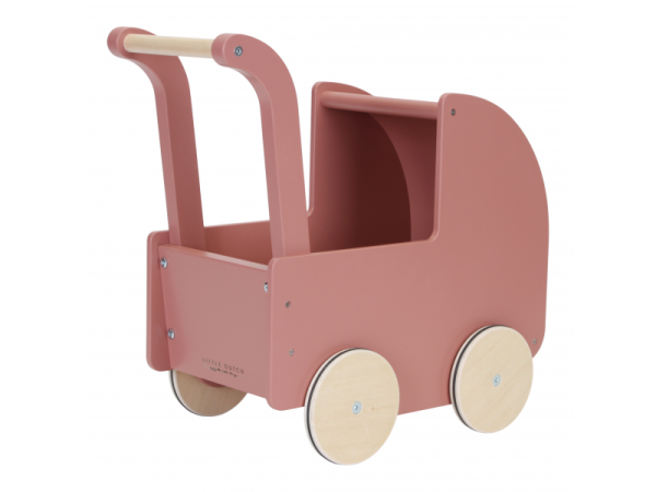 LITTLE DUTCH Kočárek pro panenky dřevěný s panenkou Květiny a motýli