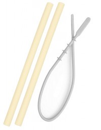 MINIKOIOI Brčko silikonové - 2 ks s kartáčkem