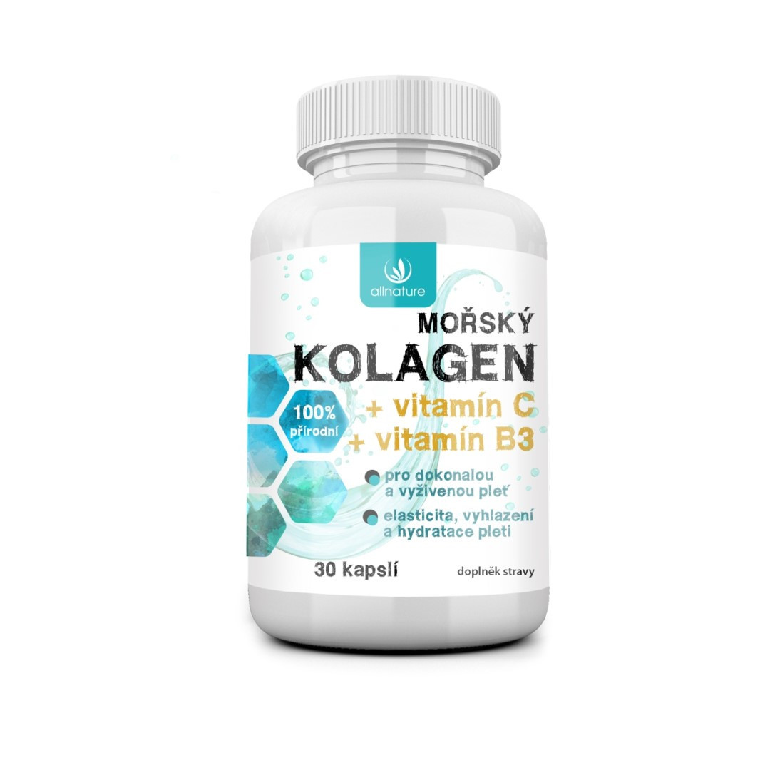 ALLNATURE Mořský kolagen + vit. C + vit B3 30 cps.