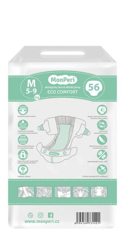 MonPeri Jednorázové dětské plenky ECO comfort M