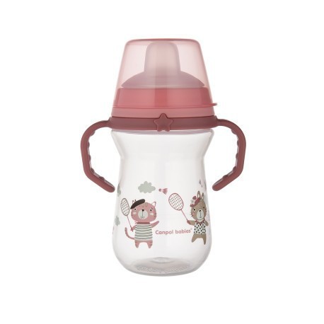 CANPOL BABIES Hrneček se silikonovým pítkem FirstCup BONJOUR PARIS 250ml