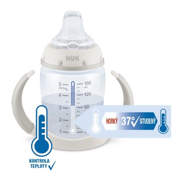 NUK FC lahvička na učení s kontrolou teploty, 150 ml