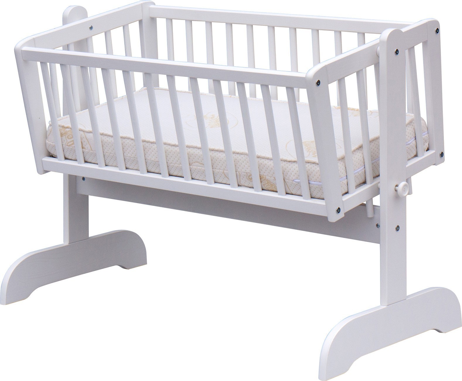SCARLETT Dětská kolébka borovice - bílá 90 x 41 cm
