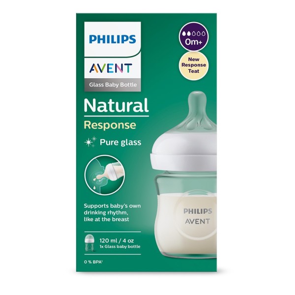Philips AVENT Láhev Natural Response skleněná 120 ml, 0m+
